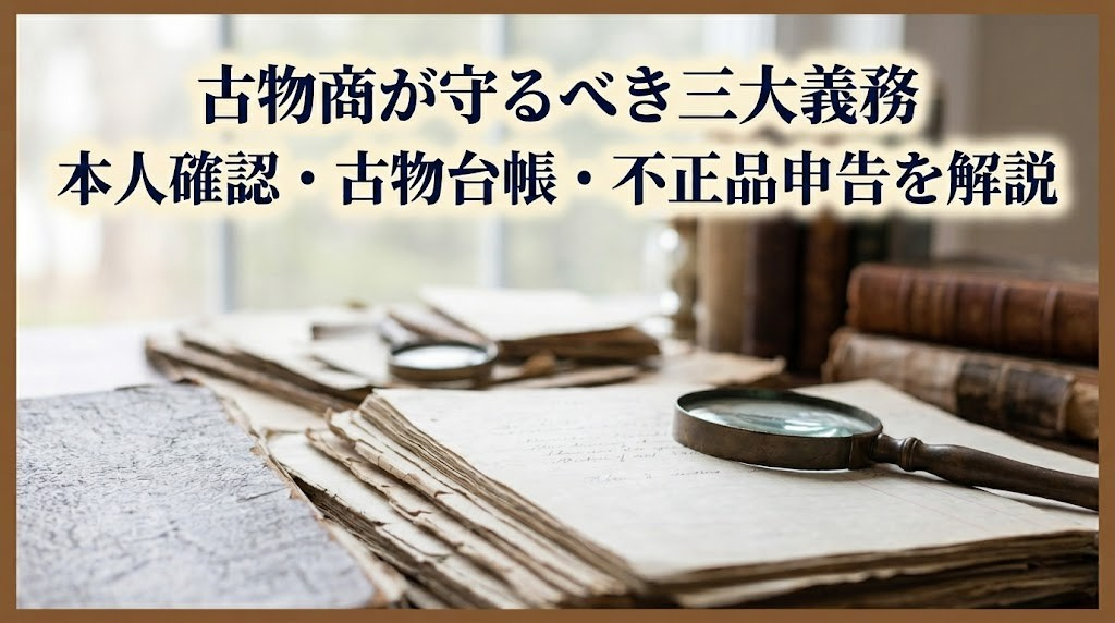 埼玉県和光市のアーチ行政書士事務所の古物商の義務についての記事の写真
